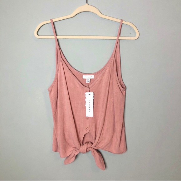 NWT Topshop Polly Tie Front Top - Picture 2 of 9